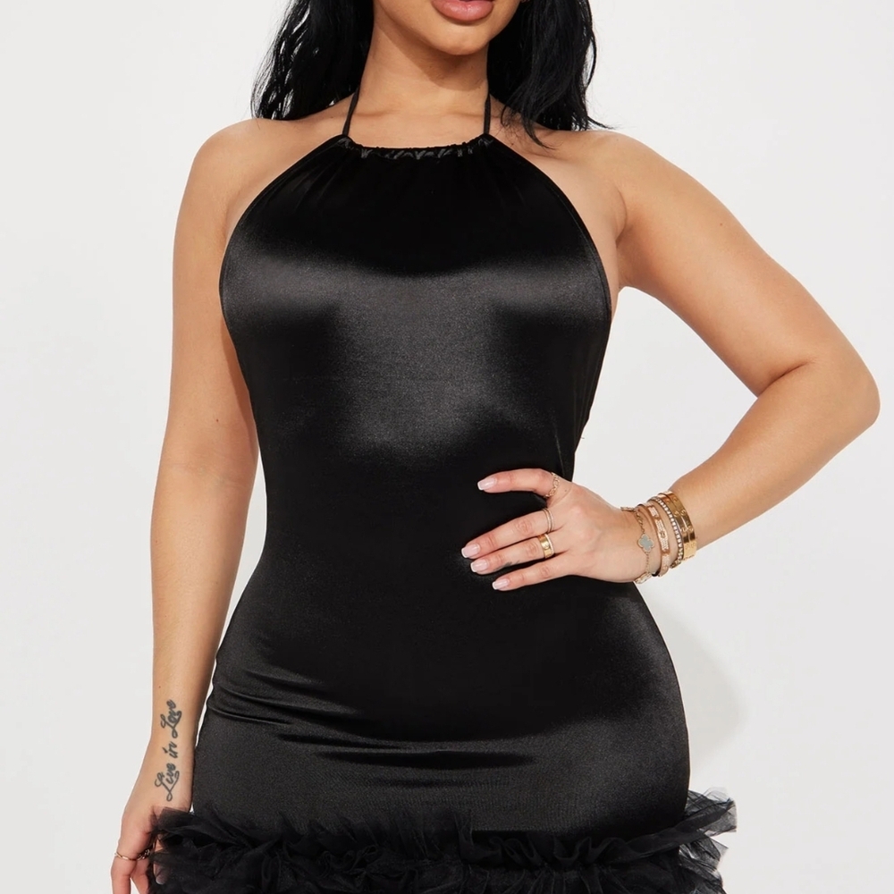 Fashion Nova Black Halter Dress